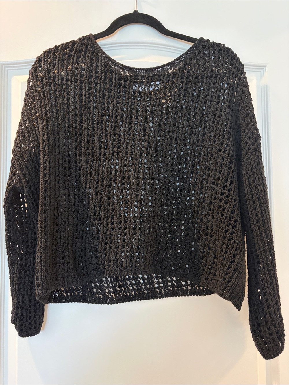 Zara Women’s Open-Knit Black Sweater